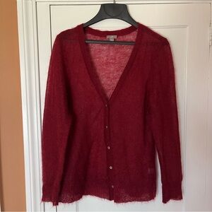 J. Jill Red mohair Women's Sweater cardigan EUC